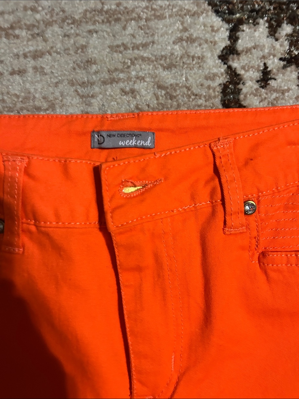 New Directions Weekend Bright Orange Pants